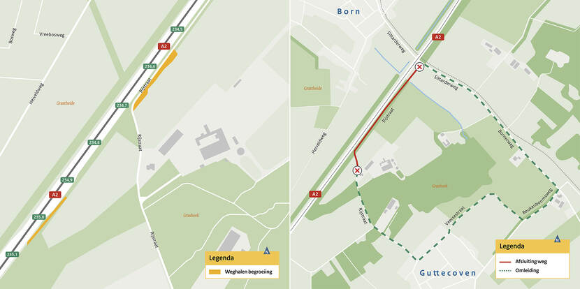 Kaart Rijstraat, afsluiting en omleiding